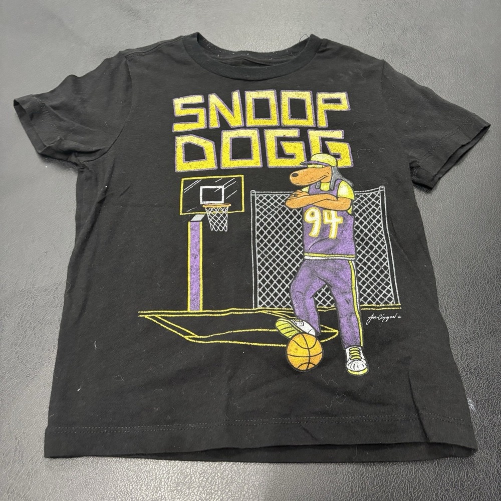 Old Navy Kids Snoop Dog Basketball T-shirt Black Size XS Short Sleeve‎